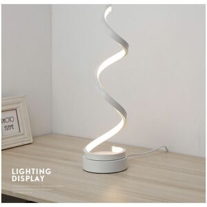 Dewdat - led Spiral Bedside Lamp 19W Warm White Eye Protection Brightness, led Table Lamp/Decorative Lighting for Bedroom Living Room (White) Dewdat - led Spiral Bedside Lamp 19W Warm White Eye Protection Brightness, led Table Lamp/Decorative Lighting for Bedroom Living Room (White)