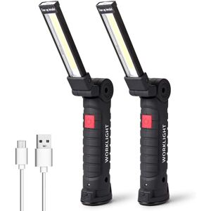 TINOR LED Work Light LED Torch Handheld Lamp Rechargeable LED Workshop Lamp Inspection Lamp Flashlight Magnetic Base, Camping, Emergency Small, 2 Pieces TINOR LED Work Light LED Torch Handheld Lamp Rechargeable LED Workshop Lamp Inspection Lamp Flashlight Magnetic Base, Camping, Emergency Small, 2 Pieces