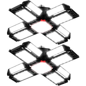 Tinor - led Workshop Light Garage Lighting 2 pcs, Deformable Ceiling Light with 12 Adjustable Panels - E26 / E27 Bay Light for Basement Shop Workshop Tinor - led Workshop Light Garage Lighting 2 pcs, Deformable Ceiling Light with 12 Adjustable Panels - E26 / E27 Bay Light for Basement Shop Workshop