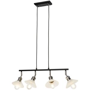 Litecraft - Aya Ceiling Pendant Industrial 3 Light With Glass Shades- Satin Nickel Litecraft - Aya Ceiling Pendant Industrial 3 Light With Glass Shades- Satin Nickel