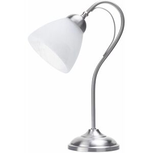 Litecraft - Barcelona Table Lamp With Alabaster Glass Shade - Satin Nickel Litecraft - Barcelona Table Lamp With Alabaster Glass Shade - Satin Nickel