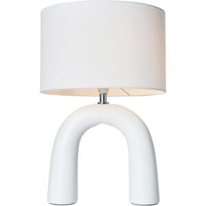 Litecraft - Bridget Table Lamp Ceramic Sculptural Base With Fabric Shade - White Litecraft - Bridget Table Lamp Ceramic Sculptural Base With Fabric Shade - White