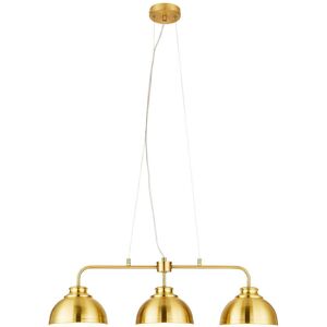 Litecraft - Brooklyn Ceiling Pendant Industrial Style 3 Light - Satin Brass Litecraft - Brooklyn Ceiling Pendant Industrial Style 3 Light - Satin Brass
