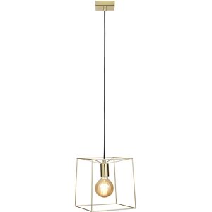 Litecraft - Ceiling Pendant 1 Light With Cube Wire Frame Shade - Polished Brass Litecraft - Ceiling Pendant 1 Light With Cube Wire Frame Shade - Polished Brass