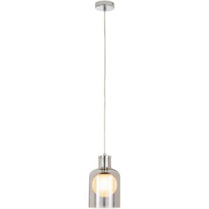 Litecraft - Ceiling Pendant 1 Light With Smoke Tint Glass Shade - Polished Chrome Litecraft - Ceiling Pendant 1 Light With Smoke Tint Glass Shade - Polished Chrome
