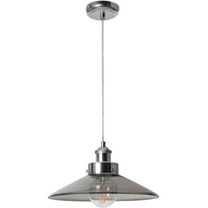 Litecraft - Ceiling Pendant 1 Light With Smoke Tint Glass Shade - Polished Chrome Litecraft - Ceiling Pendant 1 Light With Smoke Tint Glass Shade - Polished Chrome