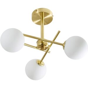 Litecraft - Estelle Ceiling Light Bathroom Semi Flush IP44 3 Arm - Satin Brass Litecraft - Estelle Ceiling Light Bathroom Semi Flush IP44 3 Arm - Satin Brass