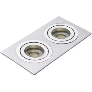 Litecraft - Evra Recessed Downlight Rectangular Tiltable Double Spotlight - Silver Litecraft - Evra Recessed Downlight Rectangular Tiltable Double Spotlight - Silver