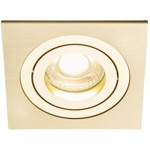 Litecraft - Evra Recessed Downlight Square Tiltable Ceiling Spotlight - Brass Litecraft - Evra Recessed Downlight Square Tiltable Ceiling Spotlight - Brass