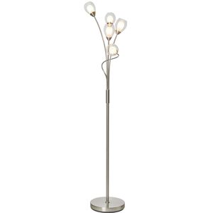 Litecraft - Floor Lamp 5 Light G9 Base With Double Glass Shades - Satin Nickel Litecraft - Floor Lamp 5 Light G9 Base With Double Glass Shades - Satin Nickel