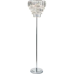 Litecraft Floor Lamp G9 Base With Crystal Effect Pendant Shade - Polished Chrome Litecraft Floor Lamp G9 Base With Crystal Effect Pendant Shade - Polished Chrome