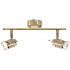 Litecraft - Frank Spotlight Bar Adjustable 2 Light Fitting Antique Brass Litecraft - Frank Spotlight Bar Adjustable 2 Light Fitting Antique Brass