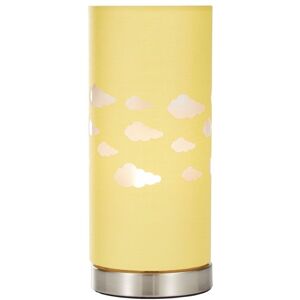 Litecraft - Glow Cloud Table Lamp With Ochre Cylinder Shade - Satin Chrome Litecraft - Glow Cloud Table Lamp With Ochre Cylinder Shade - Satin Chrome