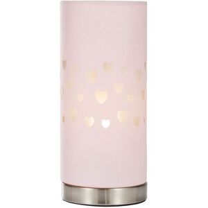 Litecraft Glow Hearts Table Lamp - Pink Shade - Satin Chrome - Table Lamp Litecraft Glow Hearts Table Lamp - Pink Shade - Satin Chrome - Table Lamp