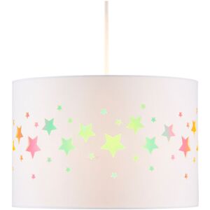 Litecraft - Glow Light Shade Iridescent Stars Easy Fit Ceiling Lampshade - White Litecraft - Glow Light Shade Iridescent Stars Easy Fit Ceiling Lampshade - White