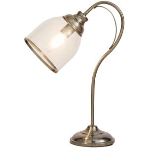 Litecraft - Ingrid Table Lamp E14 1 Light With Clear Glass Shade – Antique Brass Litecraft - Ingrid Table Lamp E14 1 Light With Clear Glass Shade – Antique Brass