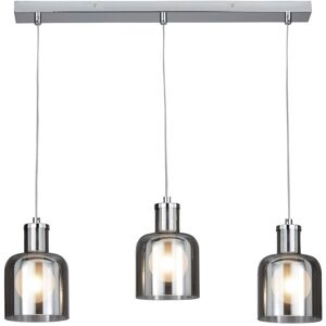 Litecraft - Irvine Ceiling Diner Pendant Smoke Shaded 3 Light - Polished Chrome Litecraft - Irvine Ceiling Diner Pendant Smoke Shaded 3 Light - Polished Chrome