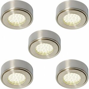 Litecraft Laghetto Under Cabinet Light Circular LED Fitting In Nickel - 5 Pack Litecraft Laghetto Under Cabinet Light Circular LED Fitting In Nickel - 5 Pack