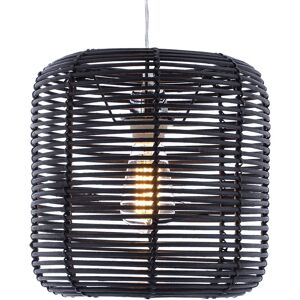 Litecraft - Light Shade 28.5cm Easy Fit Rattan Ceiling Lampshade – Black Litecraft - Light Shade 28.5cm Easy Fit Rattan Ceiling Lampshade – Black