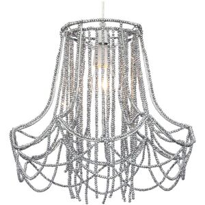 Litecraft - Light Shade Beaded Easy Fit Ceiling Lampshade - Smoke Tint Litecraft - Light Shade Beaded Easy Fit Ceiling Lampshade - Smoke Tint