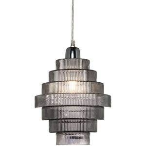 Litecraft - Louisa Light Shade Ribbed Glass Easyfit Pendant Lampshade - Smoke Tint Litecraft - Louisa Light Shade Ribbed Glass Easyfit Pendant Lampshade - Smoke Tint