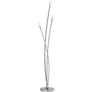 Litecraft - Macti Floor Lamp 3 Arm Base With Cut Glass Shades - Satin Nickel Litecraft - Macti Floor Lamp 3 Arm Base With Cut Glass Shades - Satin Nickel