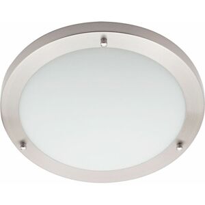 Litecraft - Mari Ceiling Light Large Bathroom Flush IP44 Fitting - Satin Nickel Litecraft - Mari Ceiling Light Large Bathroom Flush IP44 Fitting - Satin Nickel
