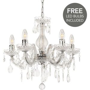 Litecraft - Marie Therese - Chrome - 5 Light - Chandelier Litecraft - Marie Therese - Chrome - 5 Light - Chandelier