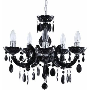 Litecraft - Marie Therese - Black - 5 Arm - Chandelier Litecraft - Marie Therese - Black - 5 Arm - Chandelier