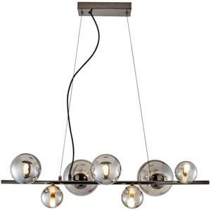 Litecraft - Molly Ceiling Pendant Diner Smoked Glass Shaded 7 Light - Black Chrome Litecraft - Molly Ceiling Pendant Diner Smoked Glass Shaded 7 Light - Black Chrome