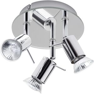 Litecraft - Myra Spotlight Plate Round Mirror Adjustable 3 Light - Polished Chrome Litecraft - Myra Spotlight Plate Round Mirror Adjustable 3 Light - Polished Chrome