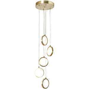 Litecraft - Paola Ceiling Pendant Cluster Integrated led Ring 5 Light - Satin Brass Litecraft - Paola Ceiling Pendant Cluster Integrated led Ring 5 Light - Satin Brass