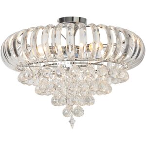 Litecraft - Penny Ceiling Light Crystal Effect Semi Flush - Polished Chrome, Clear Litecraft - Penny Ceiling Light Crystal Effect Semi Flush - Polished Chrome, Clear