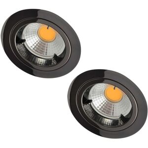 Litecraft - Recessed Downlight Fire Rated Fixed Spotlight in Black Chrome - 2 Pack Litecraft - Recessed Downlight Fire Rated Fixed Spotlight in Black Chrome - 2 Pack
