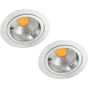 Litecraft - Recessed Downlight Fire Rated Fixed Spotlight in Chrome - 2 Pack Litecraft - Recessed Downlight Fire Rated Fixed Spotlight in Chrome - 2 Pack