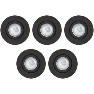 Litecraft Recessed Downlights Tiltable Circular Spotlights in Matte Black - 5 Pack Litecraft Recessed Downlights Tiltable Circular Spotlights in Matte Black - 5 Pack
