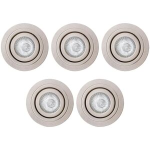 Litecraft - Recessed Downlights Tiltable Circular Spotlights in Satin Chrome - 5 Pack Litecraft - Recessed Downlights Tiltable Circular Spotlights in Satin Chrome - 5 Pack