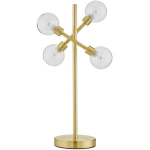 Litecraft - Supa Table Lamp 4 Arm Industrial Base With Clear Glass Shades - Brass Litecraft - Supa Table Lamp 4 Arm Industrial Base With Clear Glass Shades - Brass