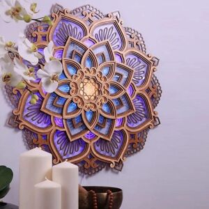 Tonchean - Mandala Yoga Room Night Light, Mandala Wall Light Multi-Layer Laser Cut Carved Led Elegant Mandala Hanging Mdf Panels Lamp Decoration Tonchean - Mandala Yoga Room Night Light, Mandala Wall Light Multi-Layer Laser Cut Carved Led Elegant Mandala Hanging Mdf Panels Lamp Decoration