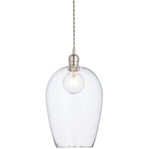 Merano - Livorno Dome Pendant Ceiling Light Bright Nickel Plate, Clear Hammered Glass Merano - Livorno Dome Pendant Ceiling Light Bright Nickel Plate, Clear Hammered Glass