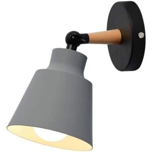 STOEX Minimalist Wall Sconce Nordic Grey Modern Wood Wall Lights Retro Wall Light For Bedroom Bedside Hallway Cafe Office Corridor E27 STOEX Minimalist Wall Sconce Nordic Grey Modern Wood Wall Lights Retro Wall Light For Bedroom Bedside Hallway Cafe Office Corridor E27