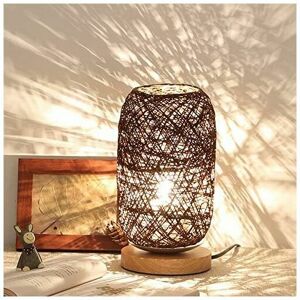 DEWDAT Modern Bamboo and Rattan Bedside Lamp - Creative Modern Table Lamp with Wood Base - Personalized Decoration - Dimmable Led Lamp - Living Room Bedside DEWDAT Modern Bamboo and Rattan Bedside Lamp - Creative Modern Table Lamp with Wood Base - Personalized Decoration - Dimmable Led Lamp - Living Room Bedside