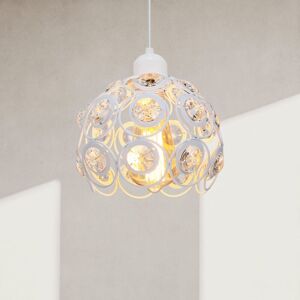 Wottes - Modern Ceiling Hanging Lamp Crystal Chandelier Lampshade Fixture Semi Flush Pendant Lighting White Ø26cm Wottes - Modern Ceiling Hanging Lamp Crystal Chandelier Lampshade Fixture Semi Flush Pendant Lighting White Ø26cm