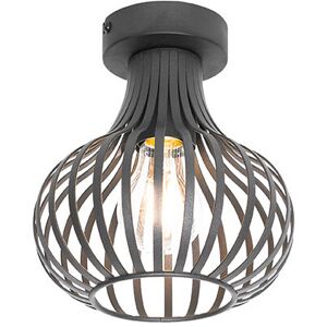 QAZQA Modern Ceiling Lamp - 18cm - Black - Aluminum - Dimmable QAZQA Modern Ceiling Lamp - 18cm - Black - Aluminum - Dimmable