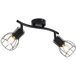 QAZQA - Modern Steel Black Ceiling Light - Obulongo Max QAZQA - Modern Steel Black Ceiling Light - Obulongo Max