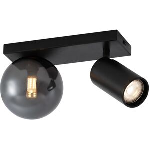 QAZQA Modern Ceiling Lamp Black 2-Lights Tiltable - Lesly QAZQA Modern Ceiling Lamp Black 2-Lights Tiltable - Lesly