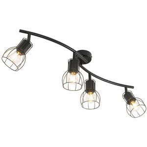 Qazqa Modern Ceiling Light - Adjustable 4-Lights Black 86cm Qazqa Modern Ceiling Light - Adjustable 4-Lights Black 86cm