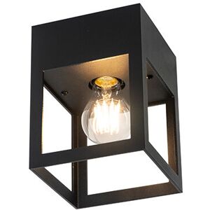 Qazqa Modern Black Ceiling Light - Aluminum Square Qazqa Modern Black Ceiling Light - Aluminum Square