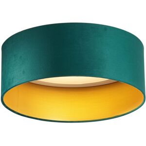 QAZQA Modern Ceiling Lamp Green Velvet 40cm incl. led 3-Step Dimmable - Sue QAZQA Modern Ceiling Lamp Green Velvet 40cm incl. led 3-Step Dimmable - Sue