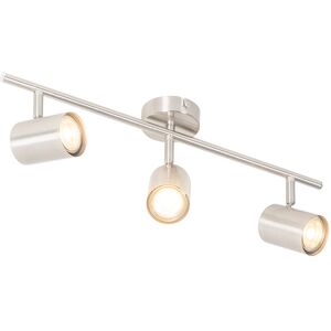 Qazqa Steel Adjustable LED Ceiling Light - Modern, 3 Spots Qazqa Steel Adjustable LED Ceiling Light - Modern, 3 Spots